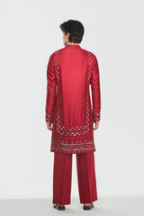 Kurta and stole - heavy chanderi , pant -Cotton twill