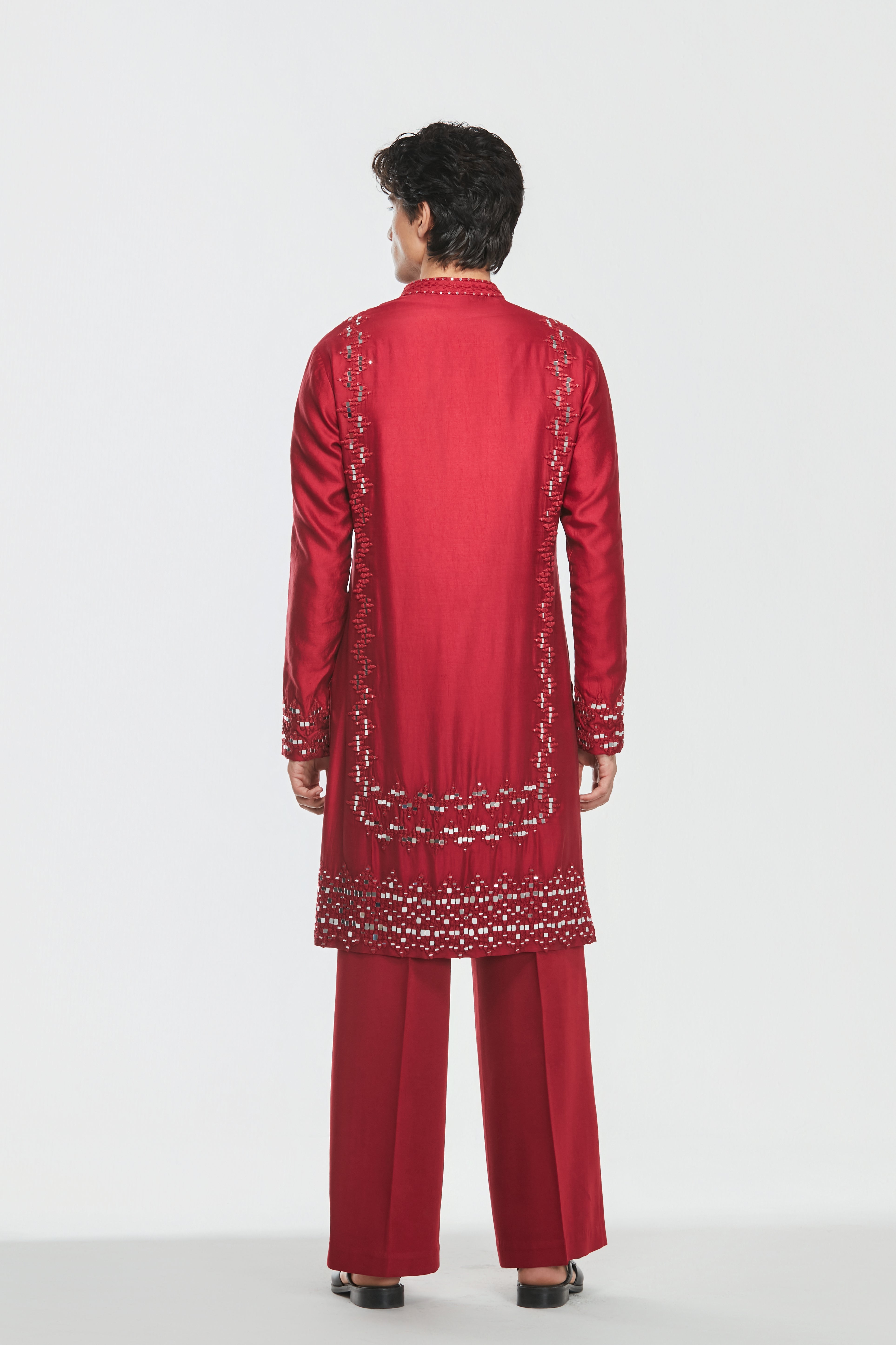 Kurta and stole - heavy chanderi , pant -Cotton twill
