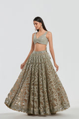 Mirror work , zari , gota