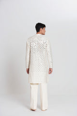 Ombre Mirror Ivory Kurta Set
