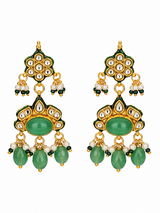 Kundan Beaded Choker with Drop Earrings