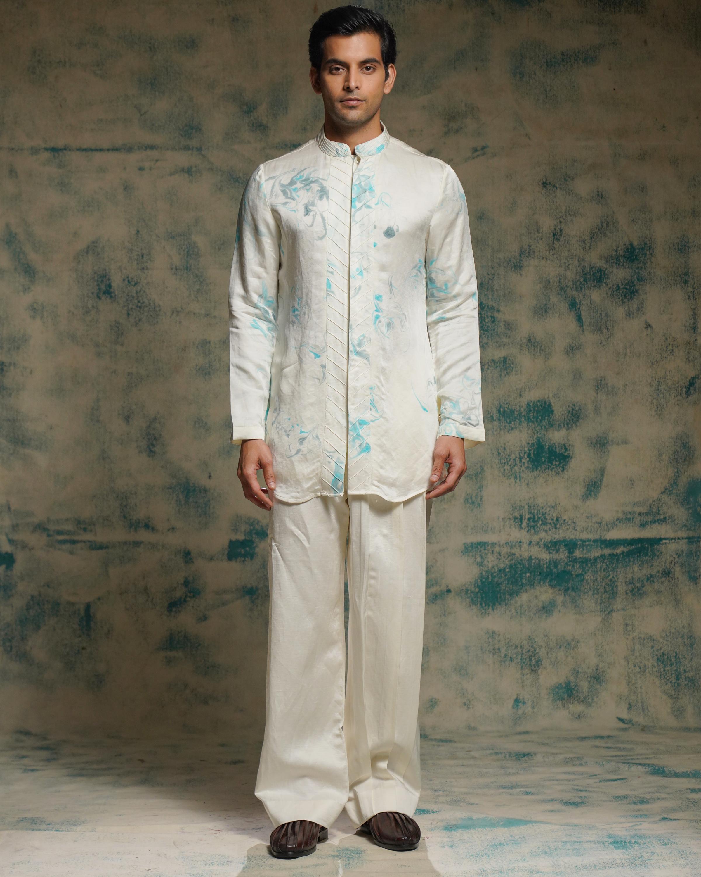 Ivory Embriodered Short Jacket Set