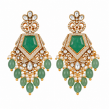 Emerald Pearl Statement Necklace Set 06