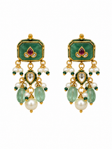 Kundan Multistone Beaded Choker Earring Set