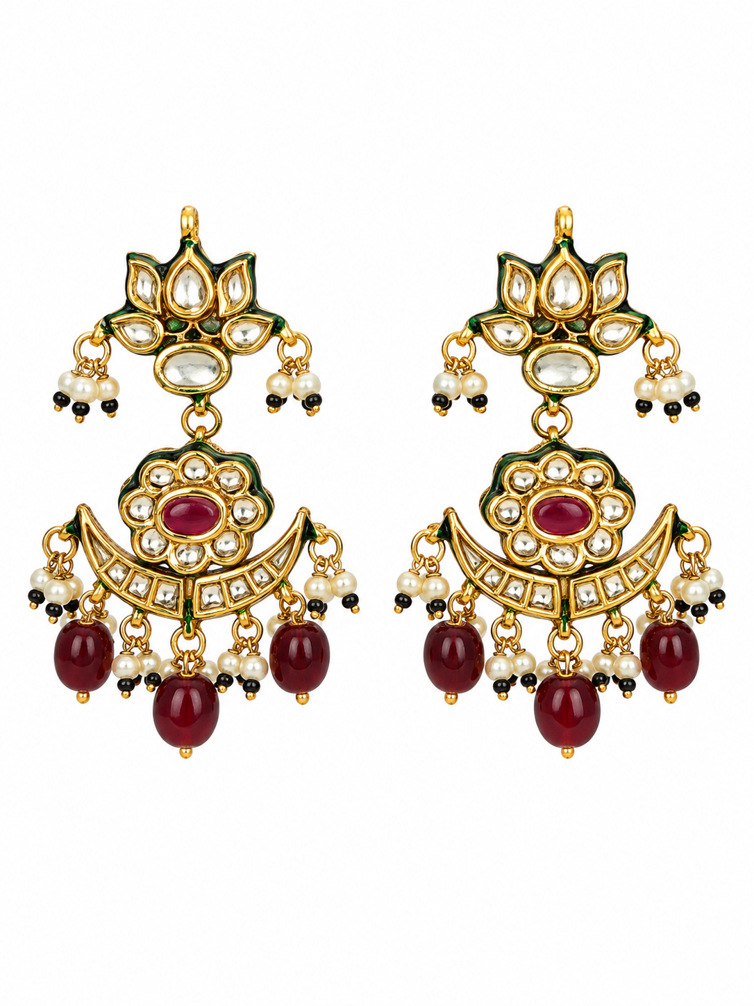 Ruby Kundan Beaded Choker Earring Set