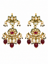 Ruby Kundan Beaded Choker Earring Set
