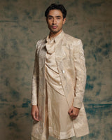 Buttercream hand embroidered contempoarary jacket set