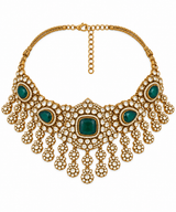 Emerald Polki Kundan Necklace Set 07
