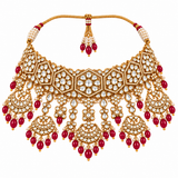Ruby Kundan Bridal Necklace Set 08