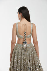 Mirror work , gota , zari