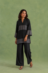 Black Panel Chanderi Co-ord Set