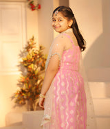 Lilac Brocade Top with Plazzo Pant