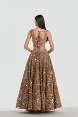 Mirror work , zari , lurex thread, glass beads