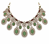 Sage Green Semi-Precious Stone Zircon Necklace Set