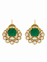 Emerald Pearl Moissanite Polki Choker Set