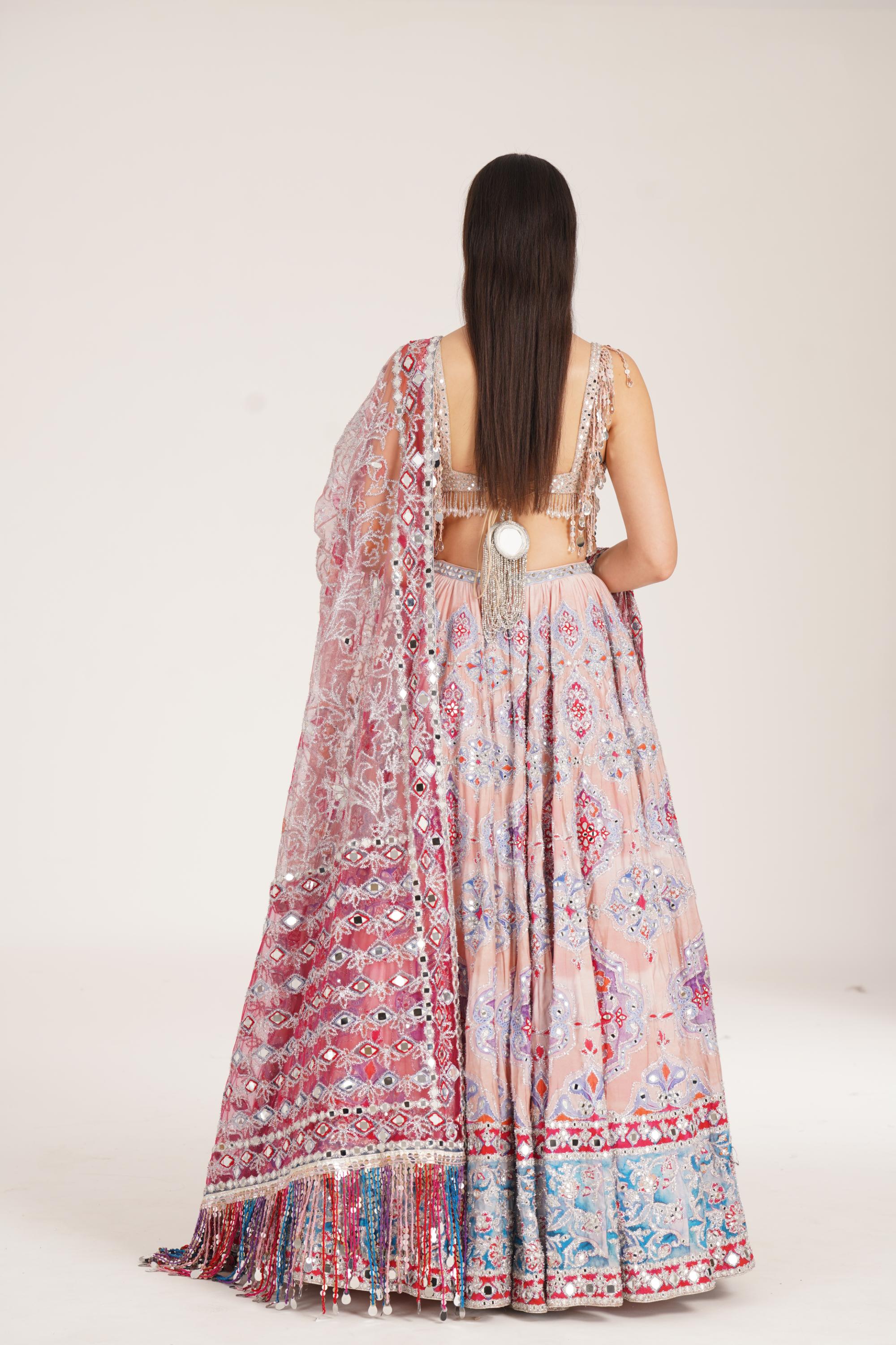 UCLA PEACH HUES LEHENGA SET