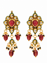 Kundan Sage Green Beaded Choker Earring Set