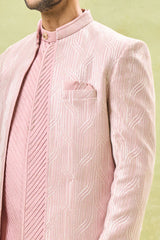 Mauve Pink Embroidered Indo-Western Set