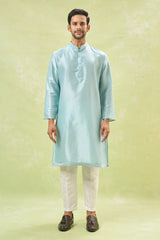 Powder Blue Embroidered Kurta-Jacket Set