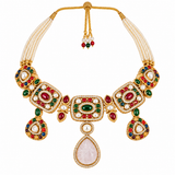 Multicolor Semi-Precious Stone Drop Necklace Set 24