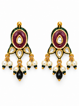 Navratna Kundan Pearl Necklace Earring Set