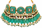 Turquoise Floral Beaded Necklace Set 28