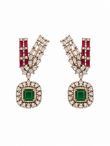 Ruby Emerald Kundan Statement Necklace Set 04