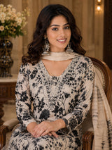 Women's Silk Beaige Kurta Set 1