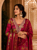Women's Silk Beaige Kurta Set 2