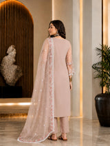 Women's Organza Brown Kurta Set