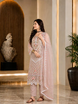 Women's Organza Brown Kurta Set
