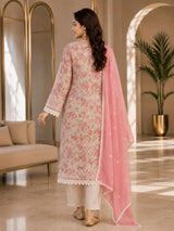 Women's Organza Beige Kurta Set 3