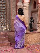 Purple Pure Tissue Silk Banarasi Handloom Saree