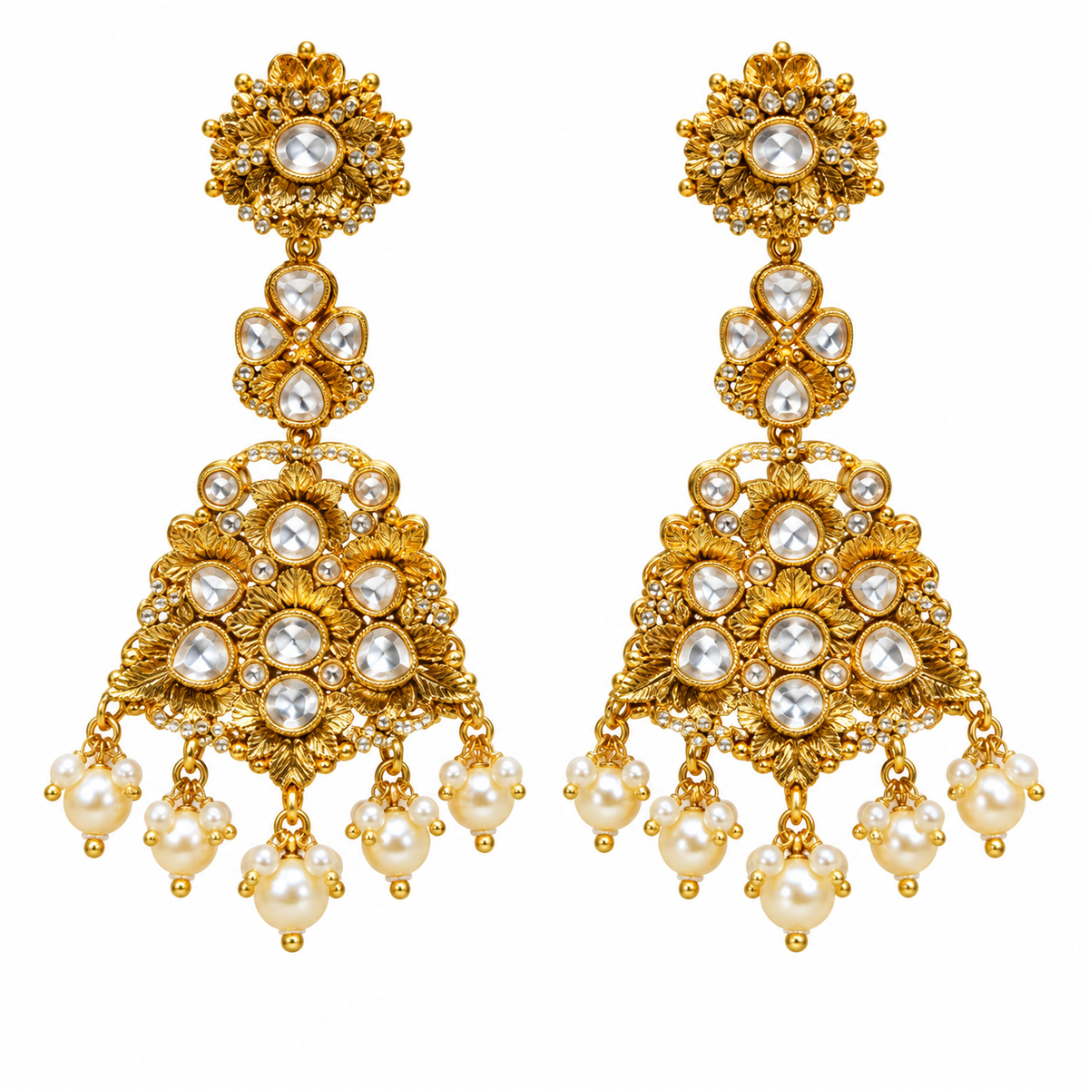 Pearl Kundan Necklace Set 01