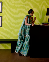 Green Apple Floral Print Short Kurta Set