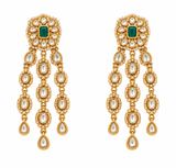 Emerald Kundan Three Layered Necklace Set 09