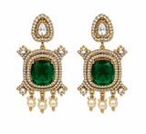 Emerald Green Moissanite Pearl Choker Set