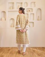 Green Charm Embroidered Cotton Kurta with Tulip Pants