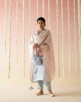 Sky Blossom Tissue Kurta with 
Narrow Pants & Dupatta - Set of 30