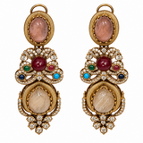 Multicolor Semi-Precious Stone Floral Necklace Set 27