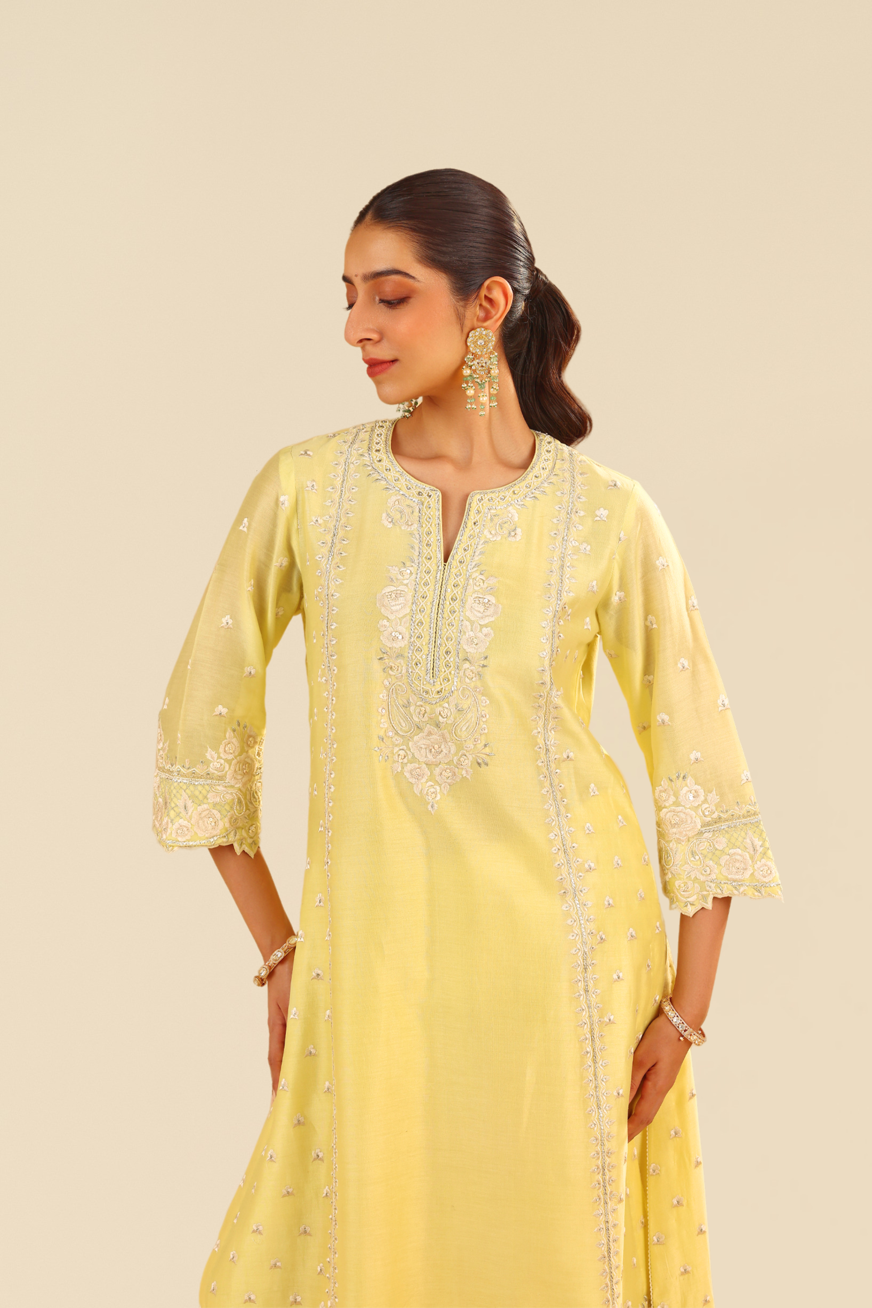 SUMAIYA - A-LINE KURTA WITH PALAZZO AND DUPATTA