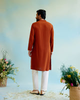 Rustic Flora Linen Georgette Dori Kurta