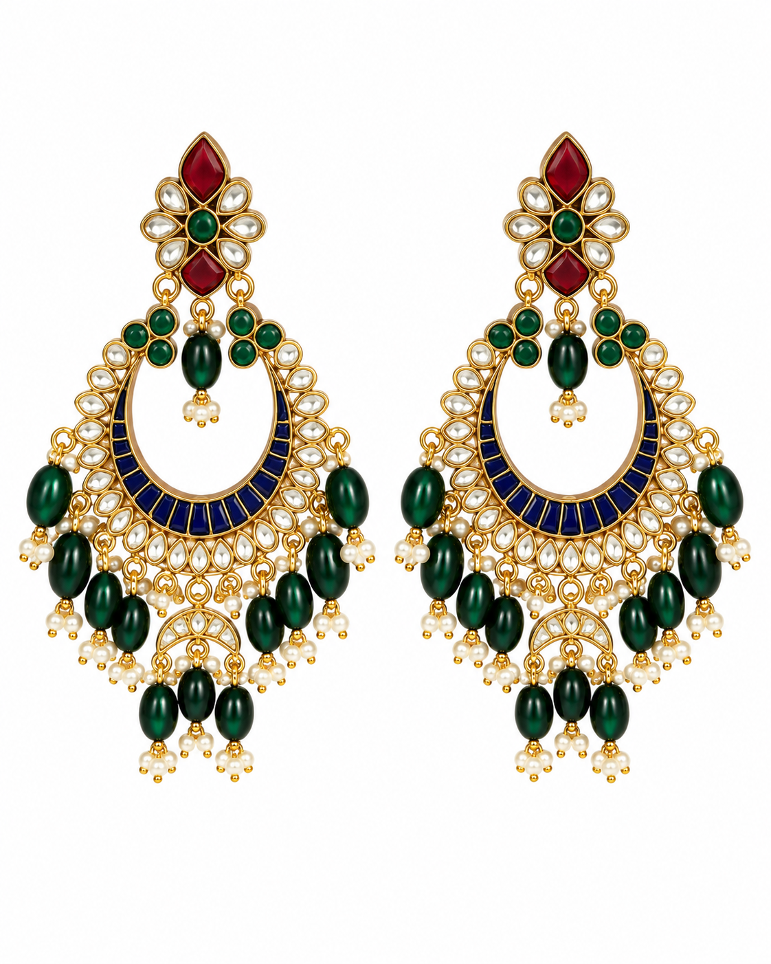 Multicolor Kundan Necklace Set 12