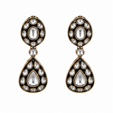 Gold Plated Kundan Polki Necklace Set with Maang Tikka and Earrings