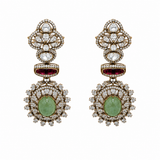 Sage Green Semi-Precious Stone Zircon Necklace Set