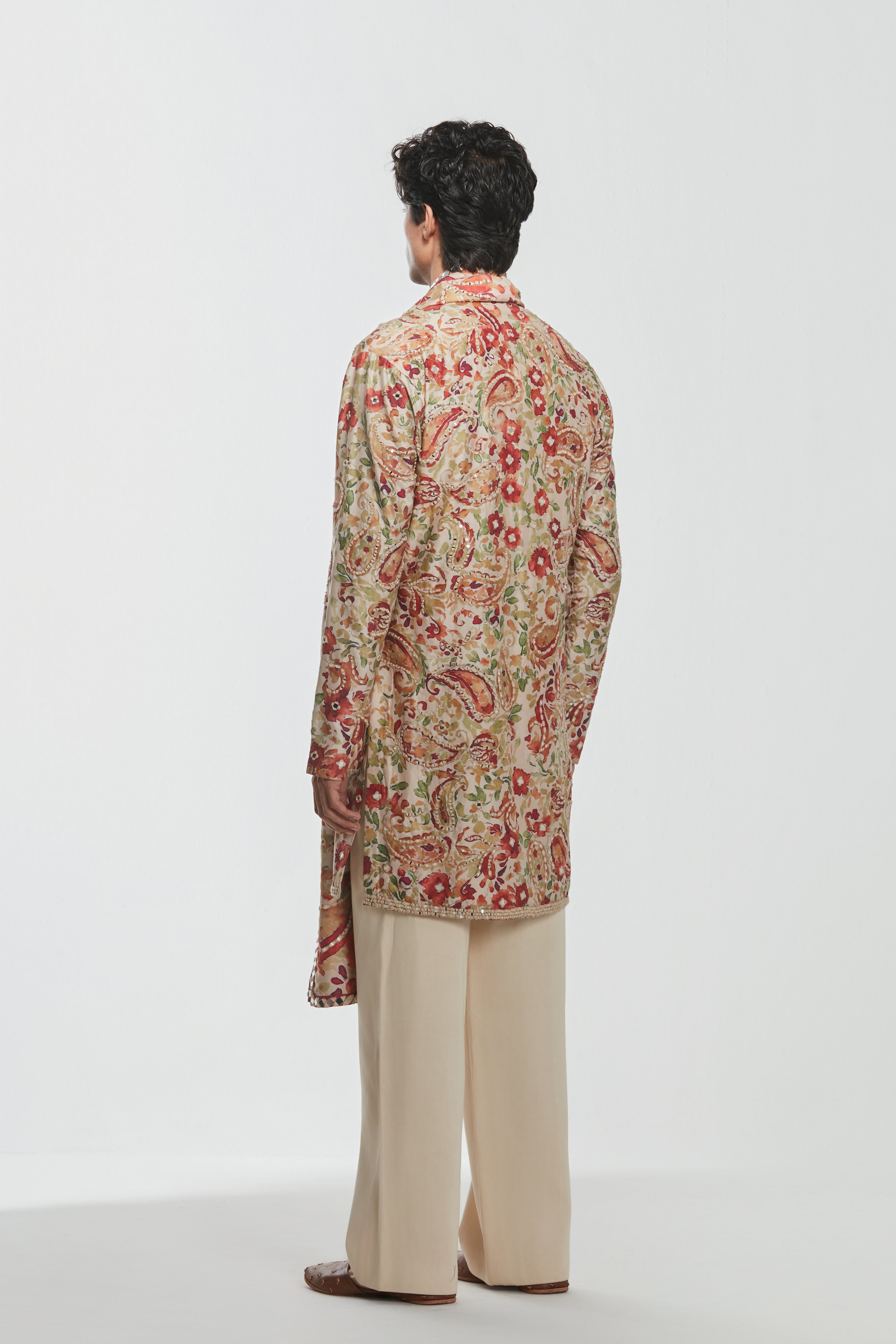Kurta and stole - Heavy chanderi , Pant-Cotton twill