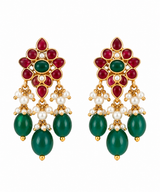 Pearl Beaded Peacock Necklace Set with Earrings 14