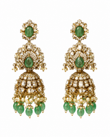 Sage Green Moissanite Long Two-Layered Necklace Set