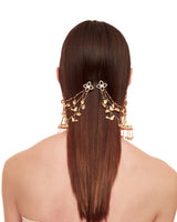 3 flower Earrings with Bird earchains