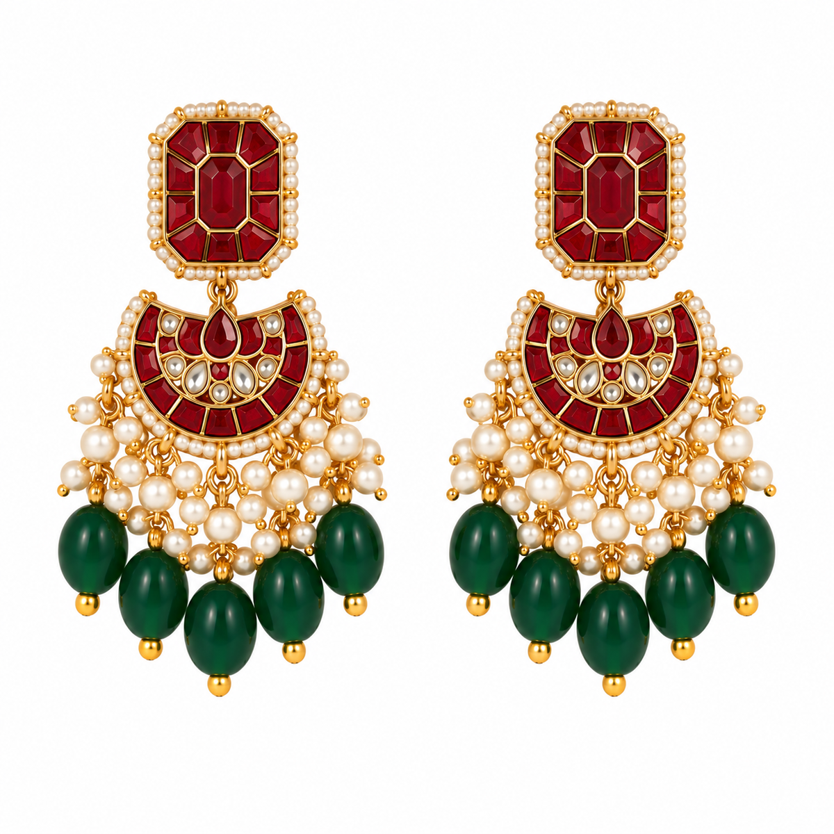Multicolour Kundan Bead Necklace Set 22